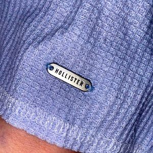 Baby Blue (SMALL) Hollister - waffle knit crop top